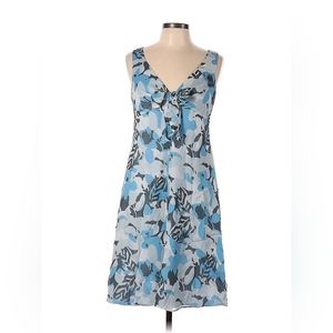 Armani Collezioni Blue Floral Silk Dress